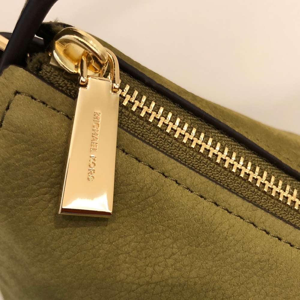 Michael Kors Olive Suede Hobo with Gold Hardware - Picture 3 of 9